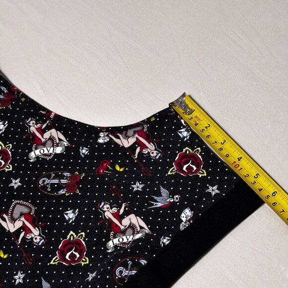 Torrid Bralette 5X Pinup Devil Dice Roses Tattoo Print Scoop Neck Cotton Stretch - Picture 12 of 12